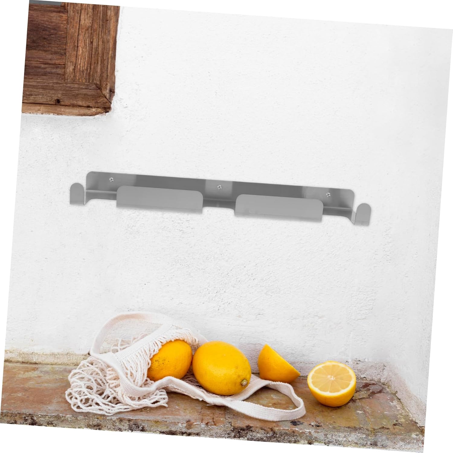PRETYZOOM Stainless Steel Pizza Peel Mounted Storage Rack for Kitchen Tools Pots and Pans Holder No Drill Required Modern Design Home Commercial Use