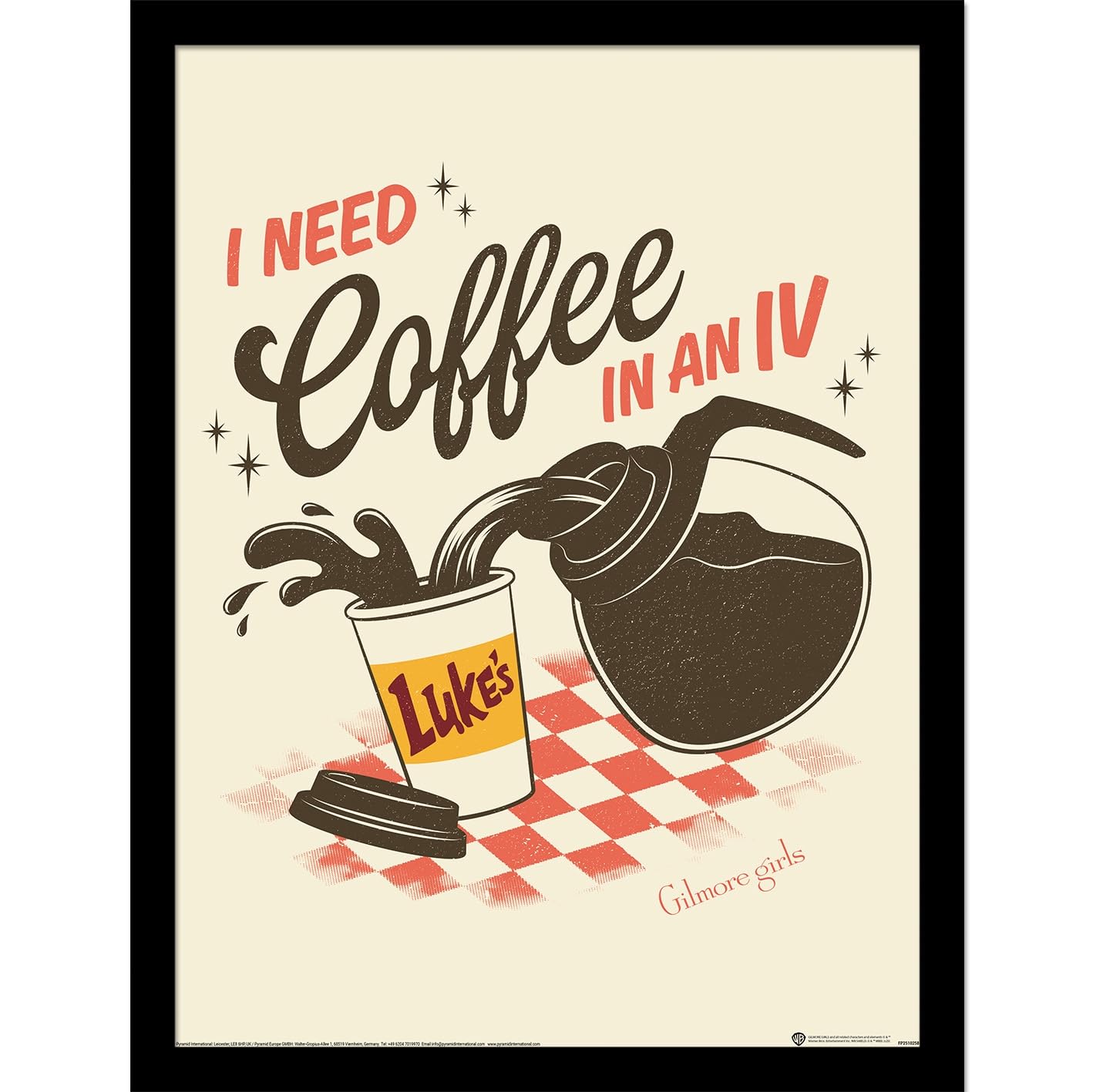 Pyramid International Girls Color Gilmore (Coffee Iv) 30Cm X 40Cm Framed Collector Print One Size