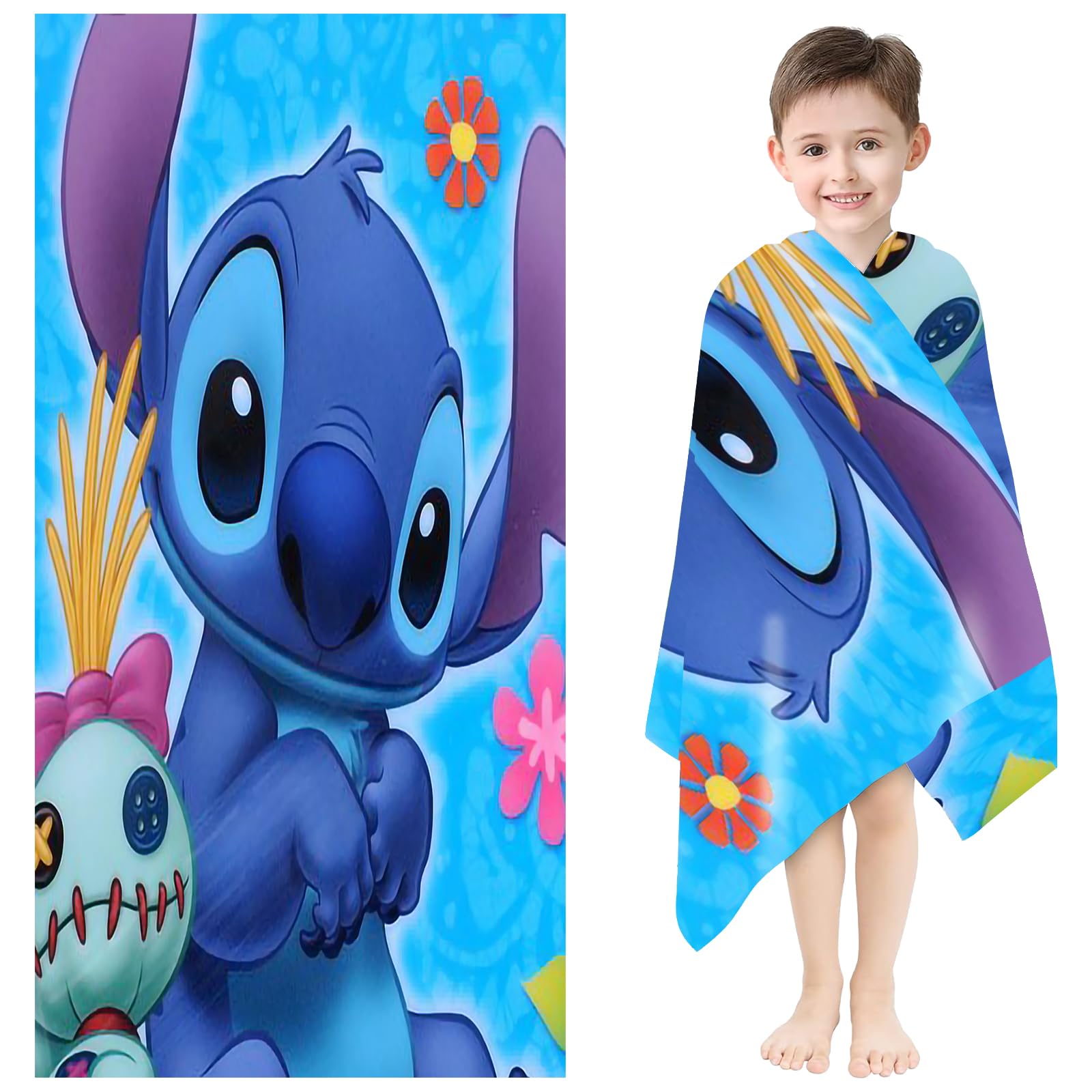 Ubephant Ubephant Toalla Playa Lilo Y Stitch, Toalla Microfibra Playa Personalizada Toalla Stitch NiñA, 150x70cm Toalla de Playa de Microfibra Adecuada para Mujeres Adultas Y NiñOs Vacaciones en La Playa