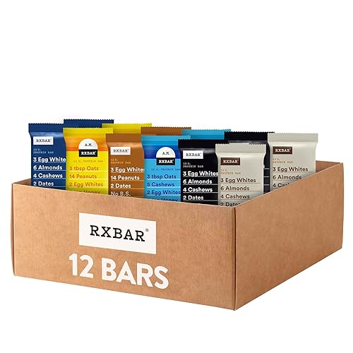 RXBAR Barras de proteínas, aperitivos de proteínas, barritas de aperitivos, paquete variado (12 barras)