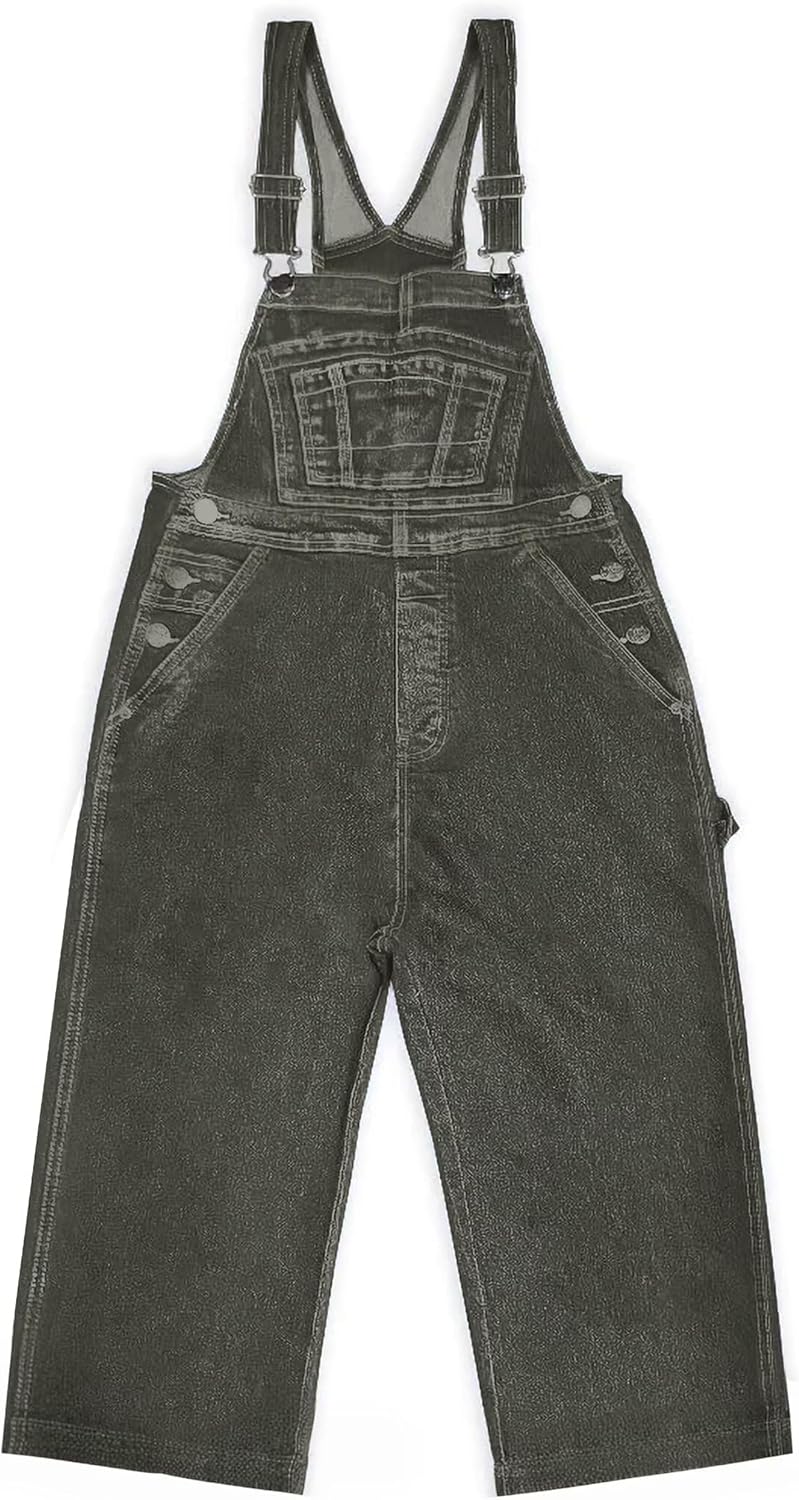 Hybrid & Company Womens Leisure Adjustable Straps Stretch Bermuda Short Denim jumpsuits Overalls - Image 3