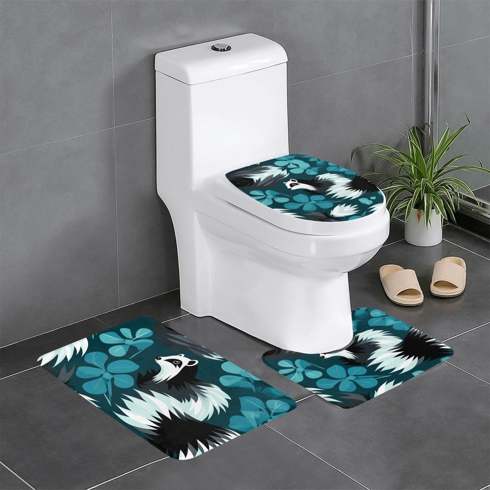 Tapis de salle de bain antidérapants pour éviter les glissades set complet 3 pièces