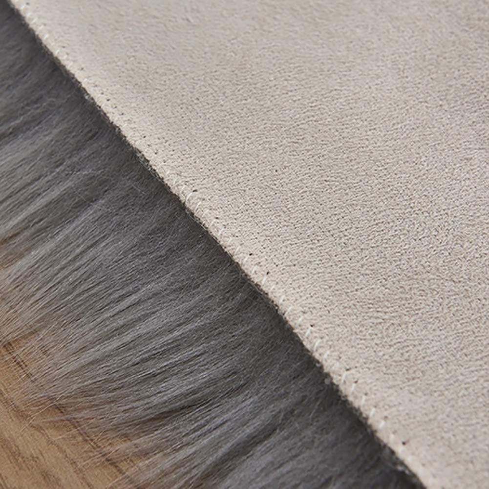 Tapis 40x80cm, Longhair Décoratif Coussin de Chaise, Qualité Premium Antidérapant, pour Chambre à Coucher, Salon, Crèche - Gris