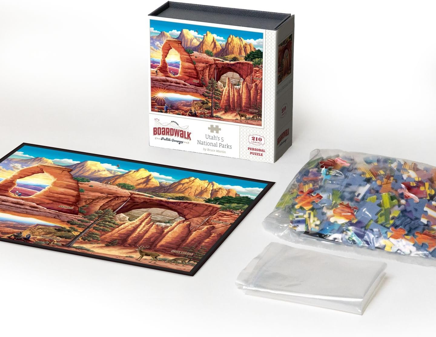 Boardwalk Puzzles Utah's 5 National Parks, 210 Piece Jigsaw Puzzle for Adults