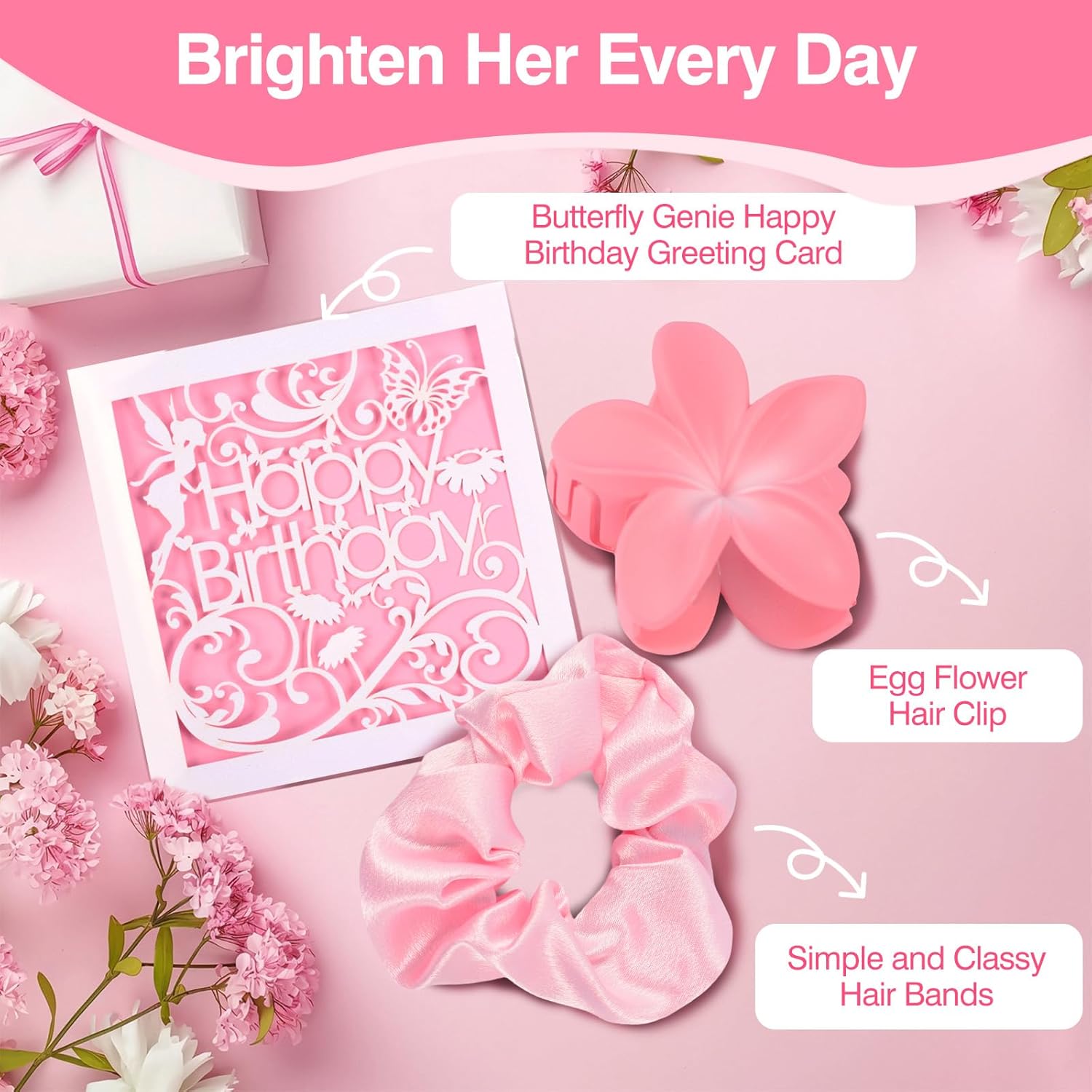 Birthday Gifts for Teen Girls, Happy Birthday Gift Basket for Women, Cute Valentines Day Pink Gifts Basket for Teenage Girl Sister Friend Daughter Niece, Bow Glass Cup for 15+ Year Old Girl Gifts - Image 3