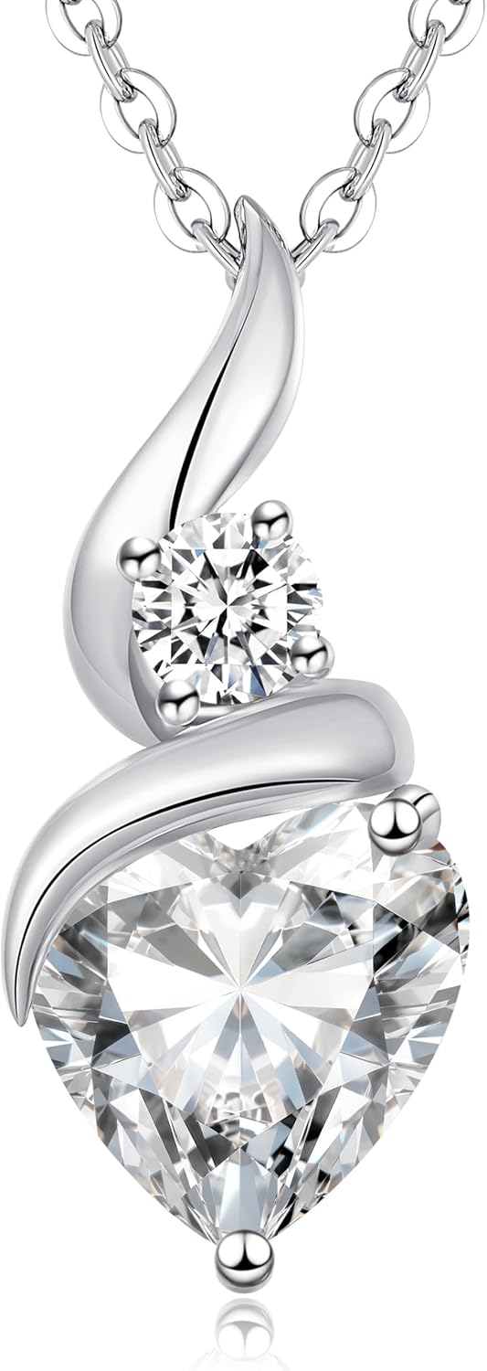 LOUISA SECRET Kette Damen Infinity Herz Anhänger 925 Sterling Silber Geburtsstein Flamme des Herzens Halskette für Damen Valentinstag Weihnachten Geburtstag Schmuck Geschenk für Frauen Mama Frau