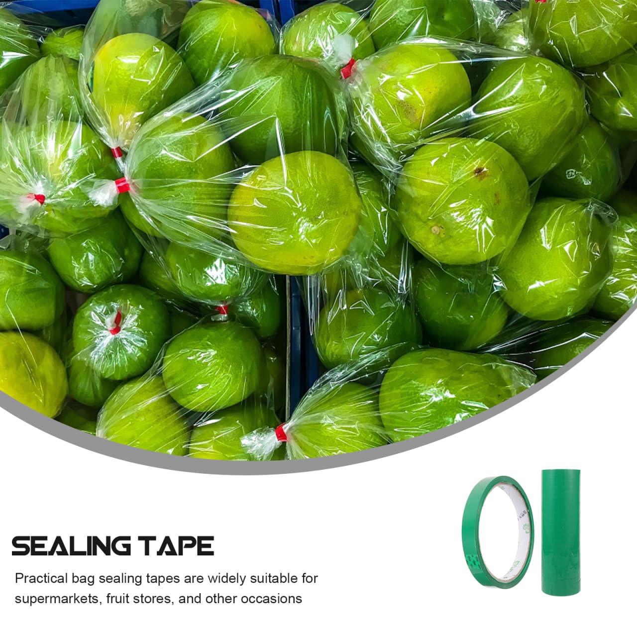 PRETYZOOM Cintas Adhesivas para Bolsas de Embalaje de PE Color Verde 24 Rollos de 38 Yardas para Sellar Bolsas de Verduras y Frutas Recambios para Máquina de Embalaje Uso Supermercados