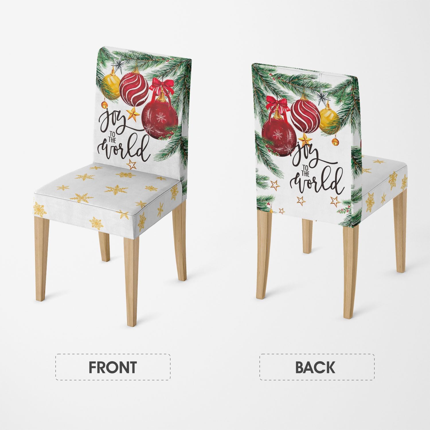 Horaldaily 6PCS Christmas Dining Chair Covers,Christmas Balls Stretch Removable Washable Slipcover Chair Protector for Dining Room Home Decor