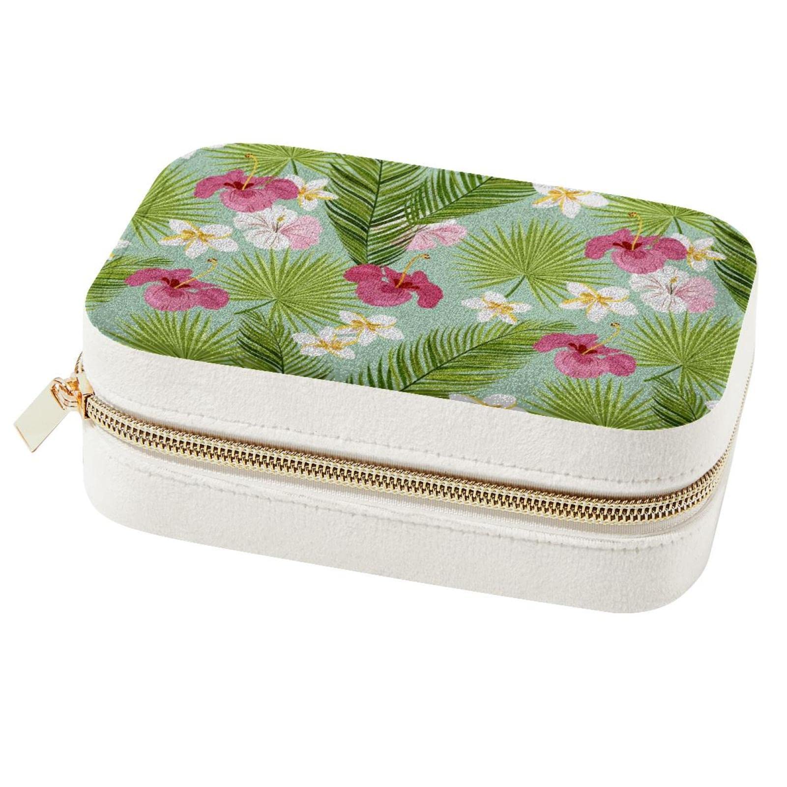 Boîte à bijoux de voyage tropicale : finition soignée pour vos bagues