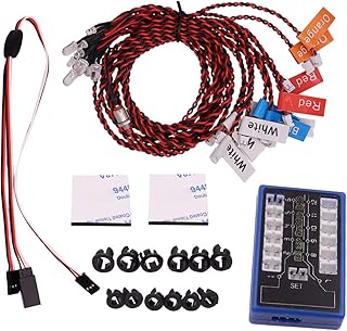 Simulation of Flashing 12 LED Model car Lights 4 Operation Modes for 1/10 1/8 HSP Tamiya CC01 SCX10 rc Light kit Modified Remote Control Light Group