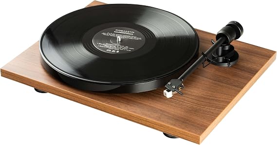 Pro-Ject E1 Phono, Plug & Play Entry Turntable with Elliptical Tip, Switchable Phono Preamplifier and Electronic Speed Change (AT3600L, Walnut)