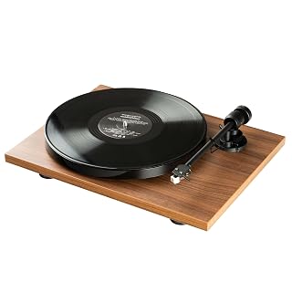 Pro-Ject E1 Platine Vinyle Plug & Play, Changement de Vitesse, Noyer - Les Beatles, Paul McCartney, John Lennon, RIngo Starr, George Harrison