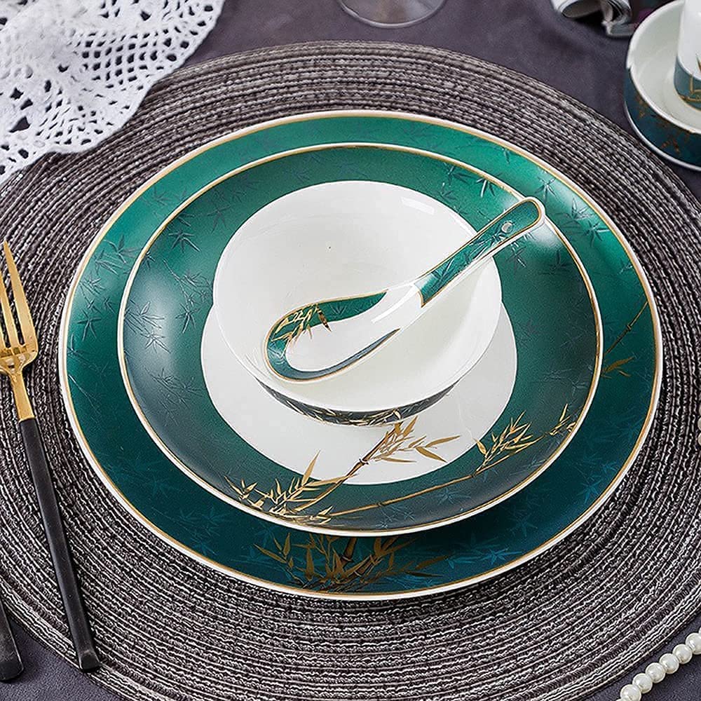 H3TF5J Zestaw luksusowych zastawy stołowej, 58 sztuk kości w Chinach, porcelanę prezentów europejskich, kości zwolnione w wysokiej temperaturze Chiny, Family Dinner zastawa stołowa