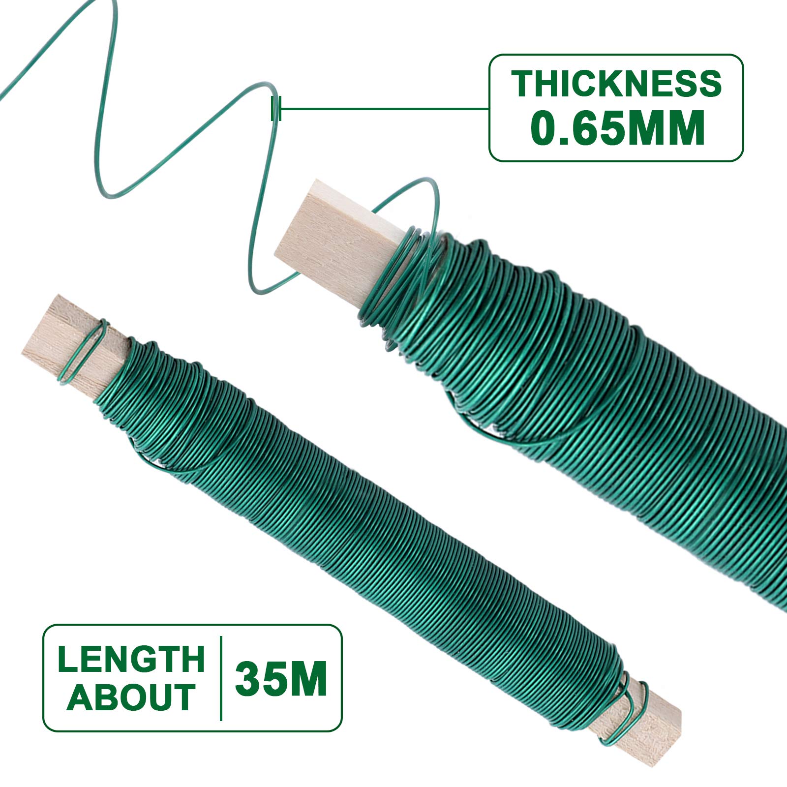 5 Rollen Blumendraht 0,65mm - Biegsamer Basteldraht Für Floristik & Garten