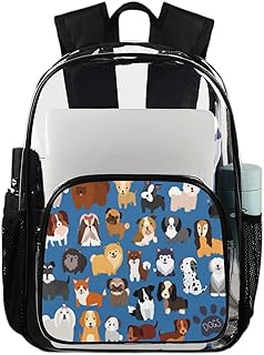 Mochila transparente para cães fofos, mochila transparente à prova d'água com alça de ombro reforçada para escola, trabalho, viagens, Multicor