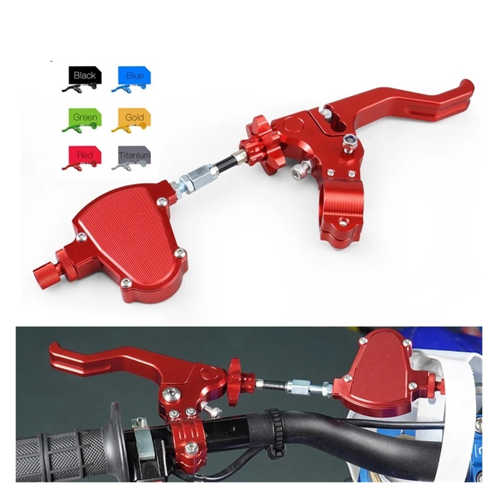 Palanca de embrague de freno Para Sistema de cable fácil extracción para palanca embrague acrobacias cortas para Honda CBR 600RR 1000RR,para Yamaha(Azul,A set)