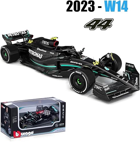 Miniatura 9 de Xiangtat Bburago 143 Mercedes-AMG Petronas F1 Team W14 2023 44# Lewis Hamilton Alloy Car Die Cast Model Collection Gift (W14 44#)