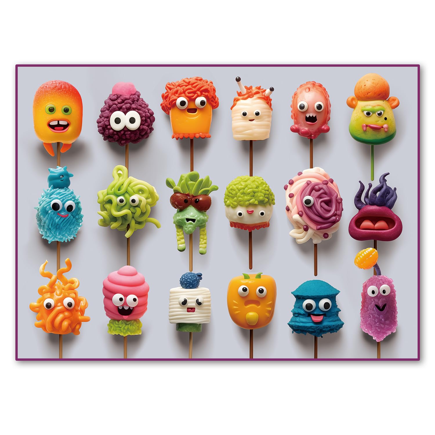 500 Pieces Jigsaw Puzzles for Adults and Teens and Kids Family Happy GIF Easter Eggs Puzzle (Lollipop Monsters)