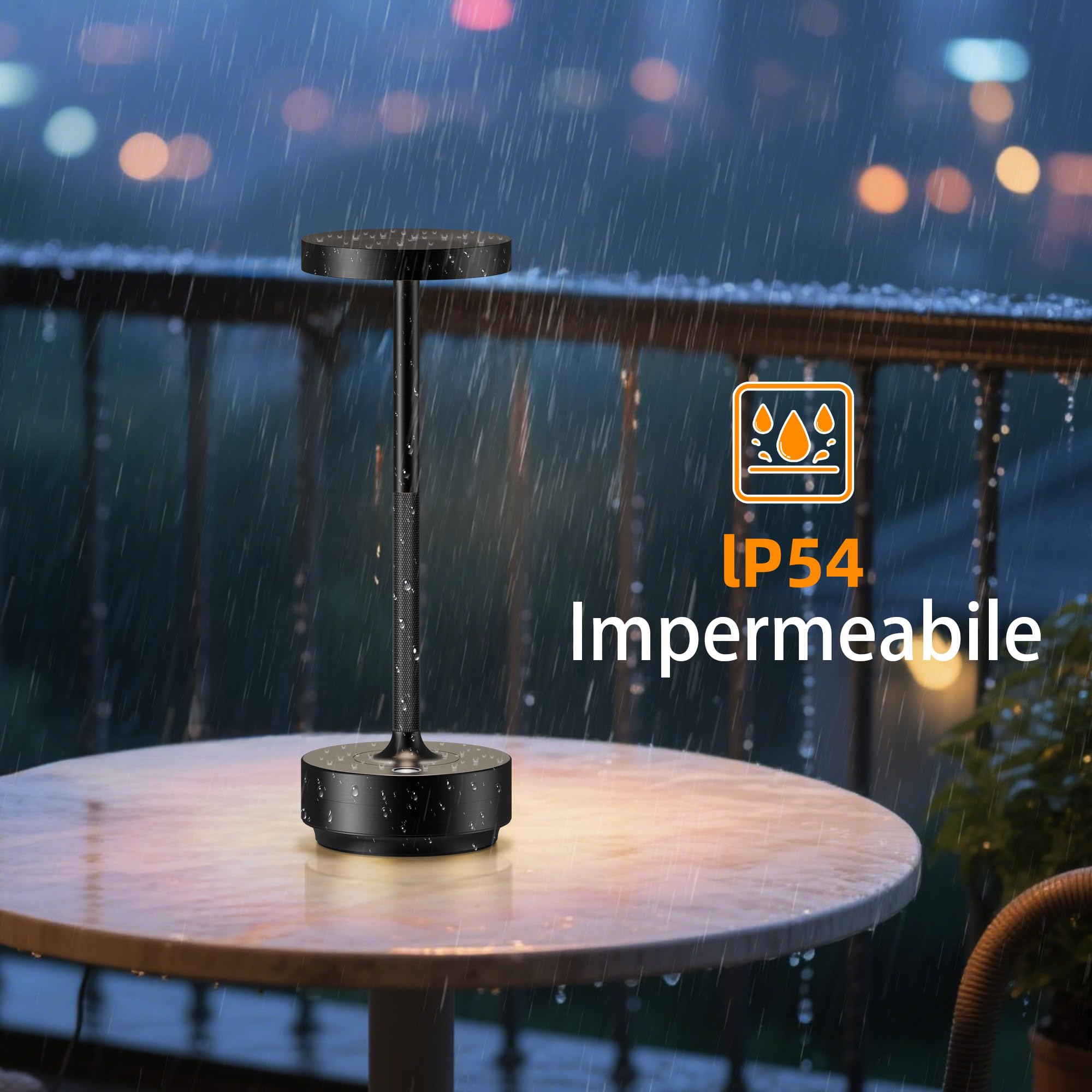 Lámpara de mesa inalámbrica LED recargable regulable 5000 mAh 3 modos de luz uso interior/exterior batería larga duración portátil USB-C lámpara de mesa (negro)