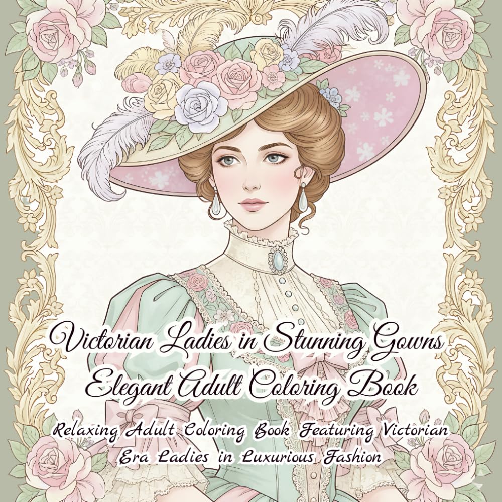 Victorian Ladies in Stunning Gowns Elegant Adult Coloring Book: Relaxing Adult Coloring Book Featuring Victorian Era Ladies in Luxurious Fashion ... ... of Victorian Era Women in Fashion, Arts, T)