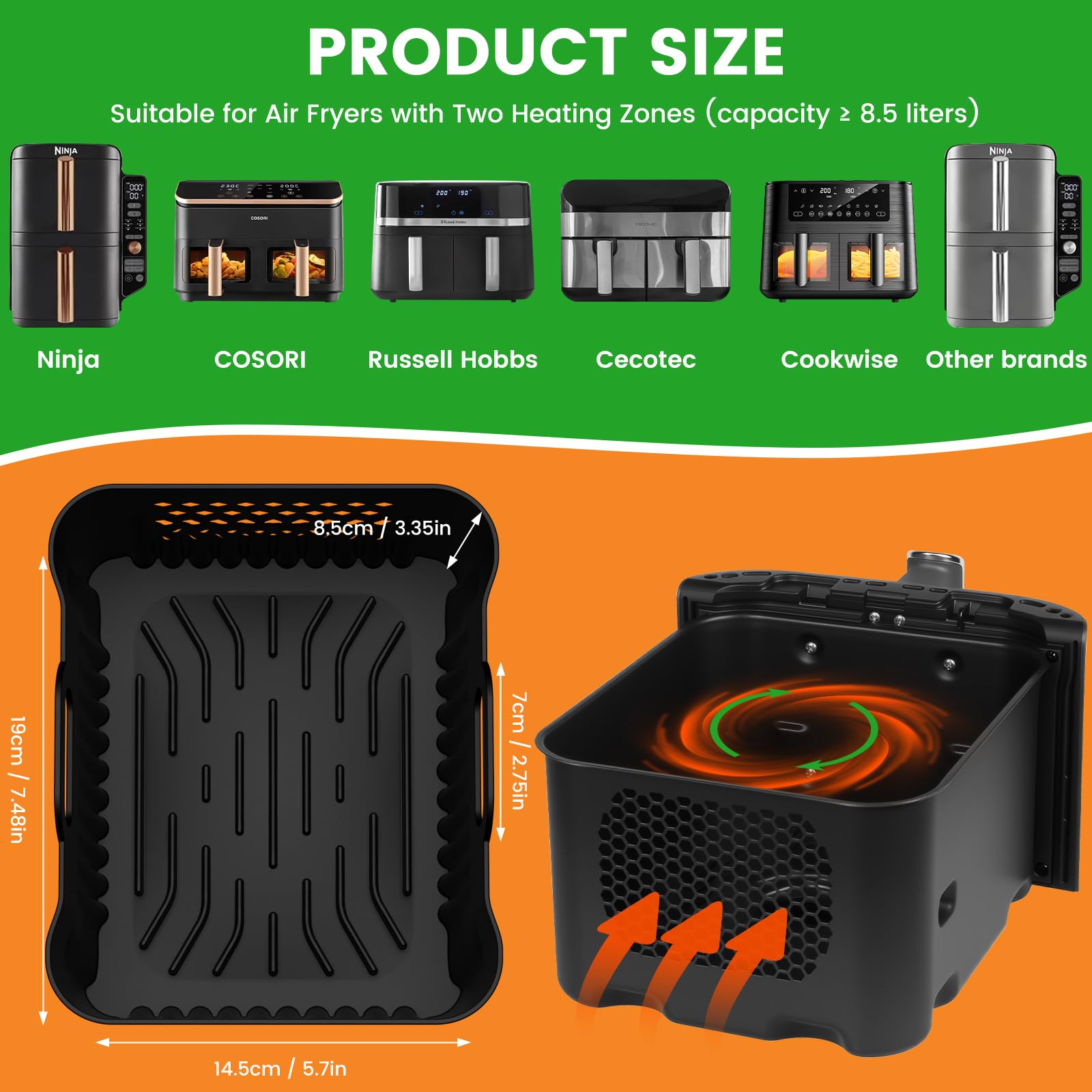 27PCS Moule Silicone Air Fryer pour Ninja Double Stack XL 9,5L SL400EU,Accessoire Air Fryer,Moule Ninja Foodi MAX Dual Zone SL400EU SL400EUCP/COSORI 8.5L, Plat Réutilisable Sans BPA