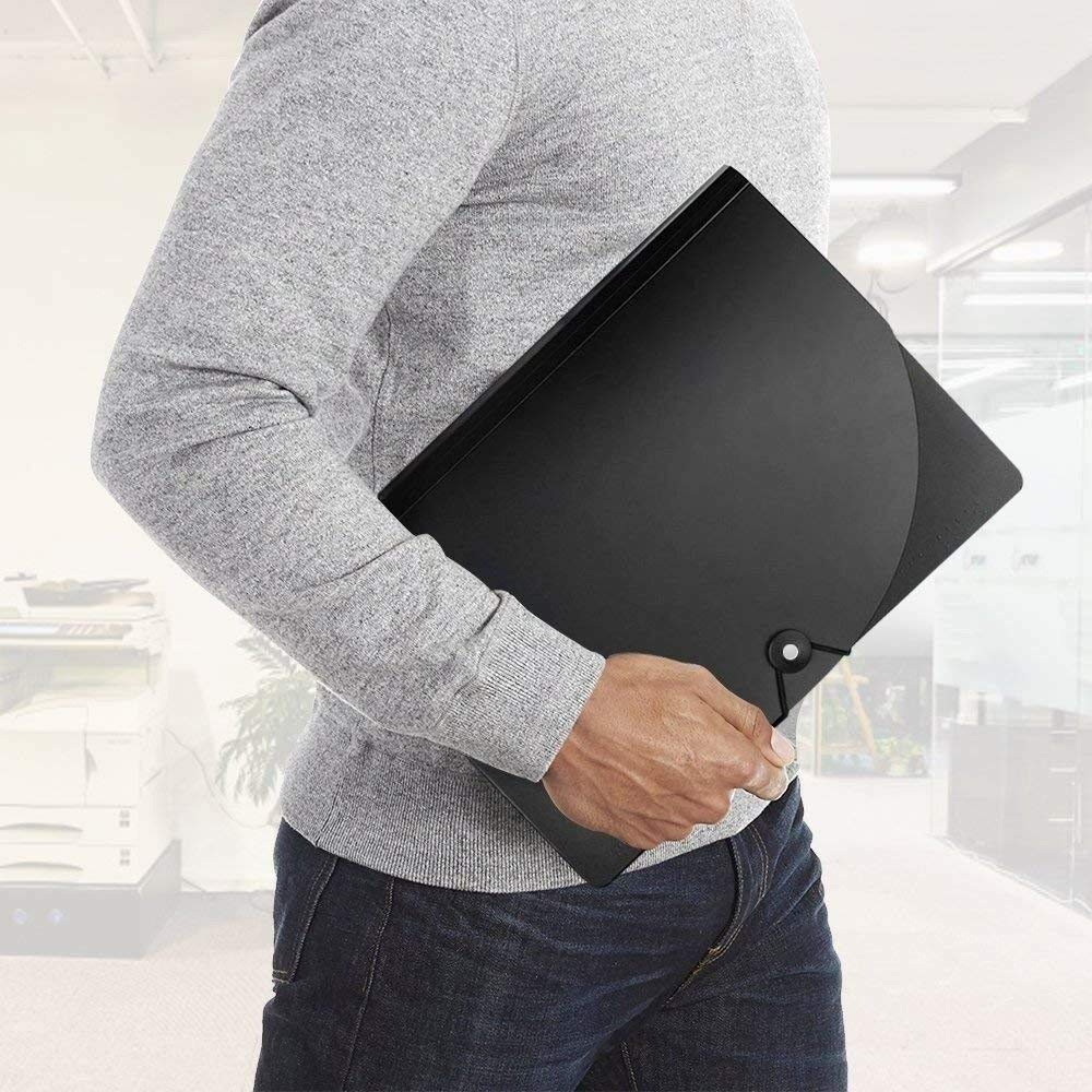 TECHTEST24 Pocket Expanding File Folder with Cover Large Plastic