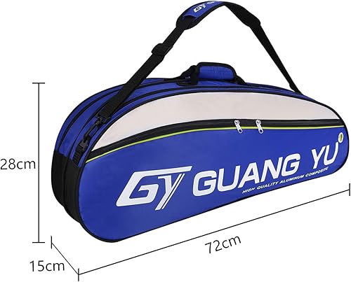 Miniatura 8 de JIAHG Bolsa de tenis para 6 raquetas, de un solo hombro, bolsa de raqueta de bádminton y squash, bolsa grande de equipo de gimnasio con