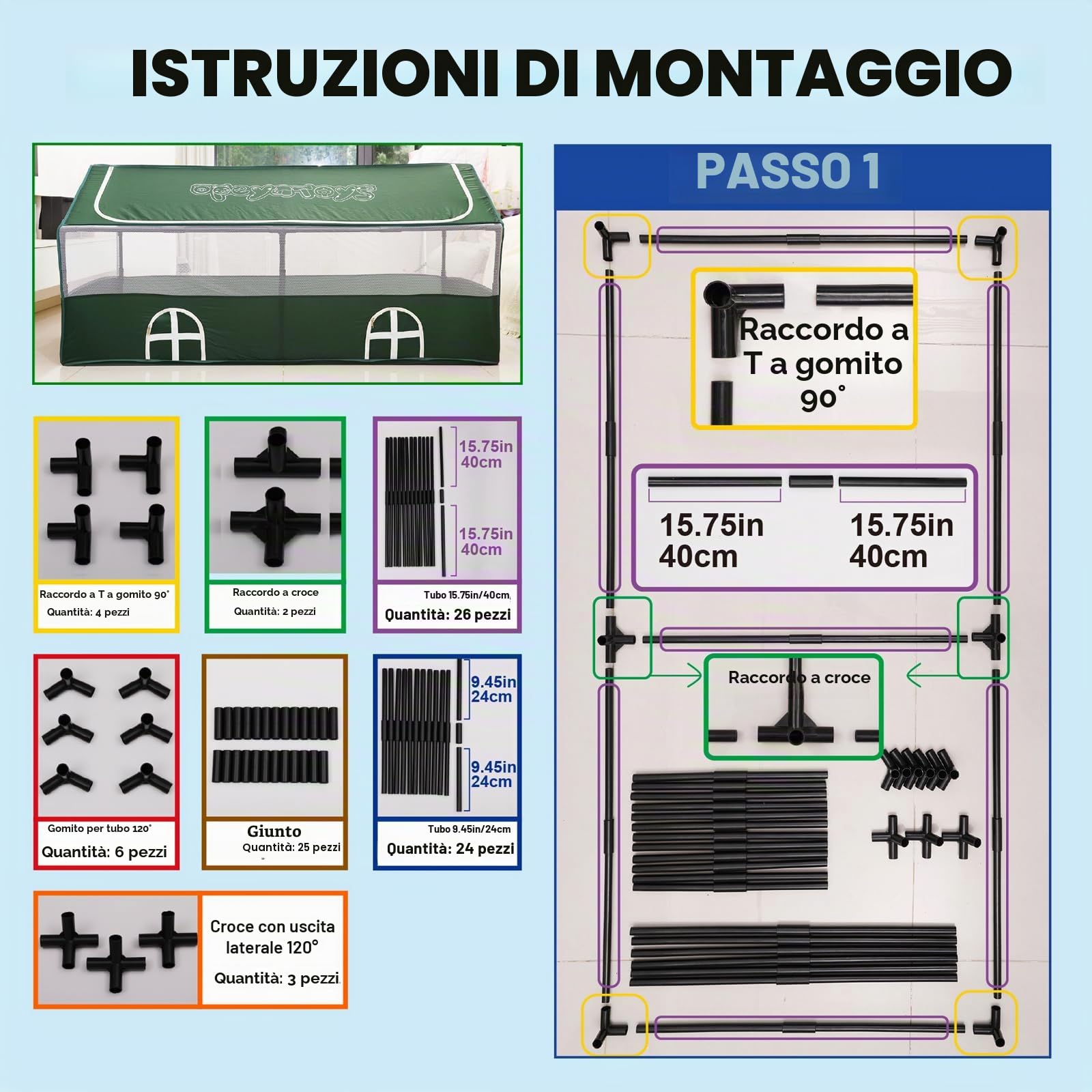 Recinto per piccoli animali, recinto per conigli, gabbie per porcellini d'India per interni ed esterni, pollaio portatile, recinto per cuccioli con pavimento impermeabile per porcellini d'India, polli
