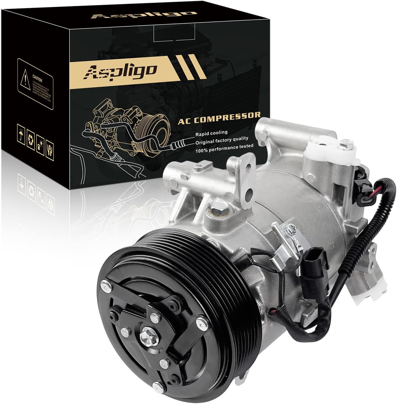 AC Compressor Fits for Honda Civic 2016 2017 2018 2019 2020 2021, with A/C Clutch, CO29272C A/C Compressor, Replaces 01141492, 06576559, 388105BAA0, 388105BAA01, 388105BAA02, 388105BAA03