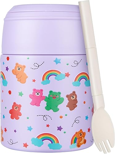Miniatura 9 de Termo de sopa de 10 onzas para comida caliente para niños, contenedor de comida aislado con boca ancha de cuchara, acero inoxidable, a prueba de