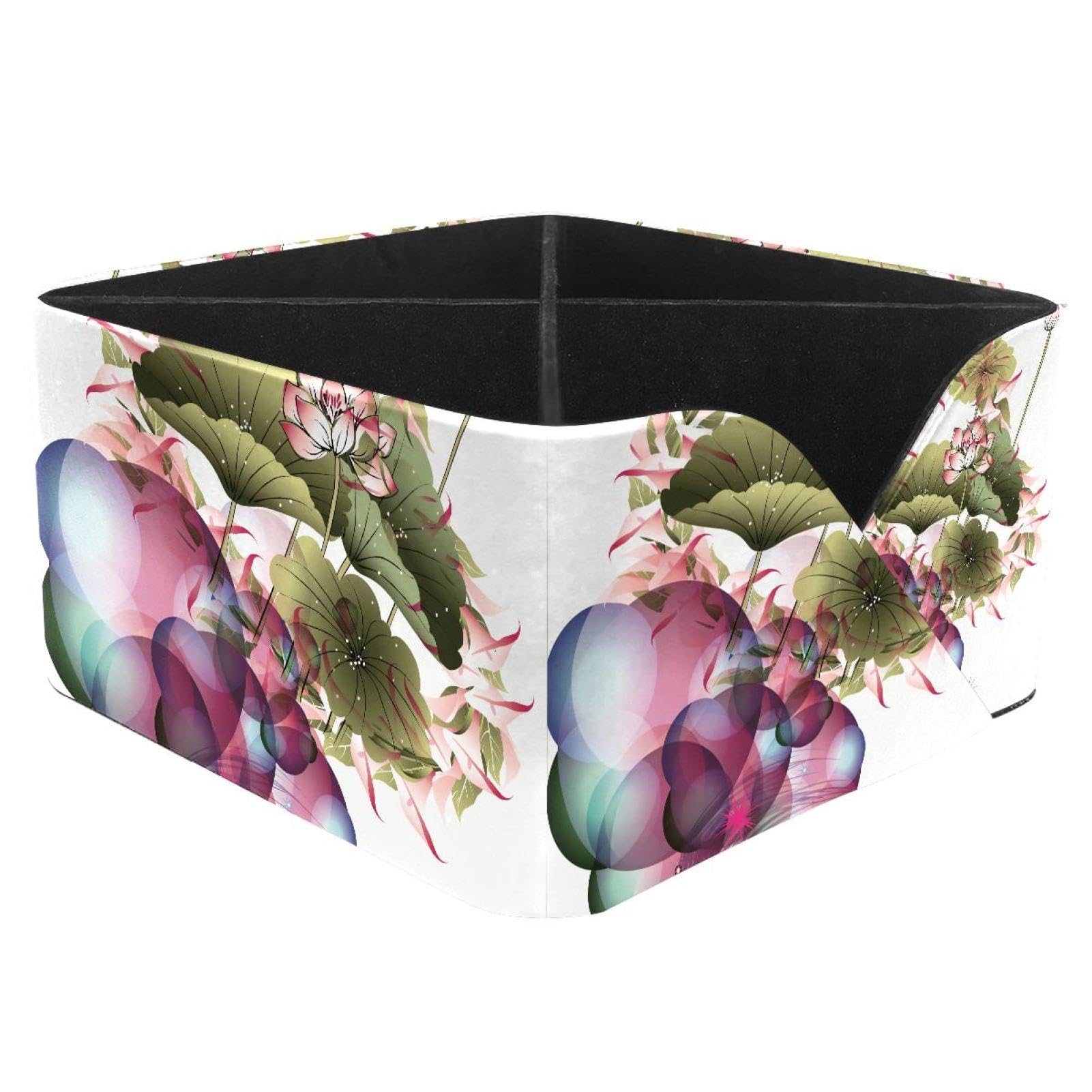 KengjuTesu Magic Lotus Butterfly Desktop Organizer Pen Holder, Rectangular Pencil Cup for Office, Study and Makeup Stations