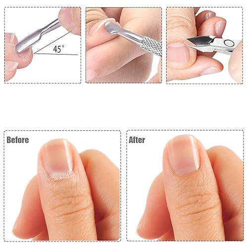 Miniatura 8 de Cortador de Cutículas con Empuja Cutícula, Profesional, Acero Inoxidable, Removedor de Cutícula, Cortador, Duradero, Manicura y Pedicura