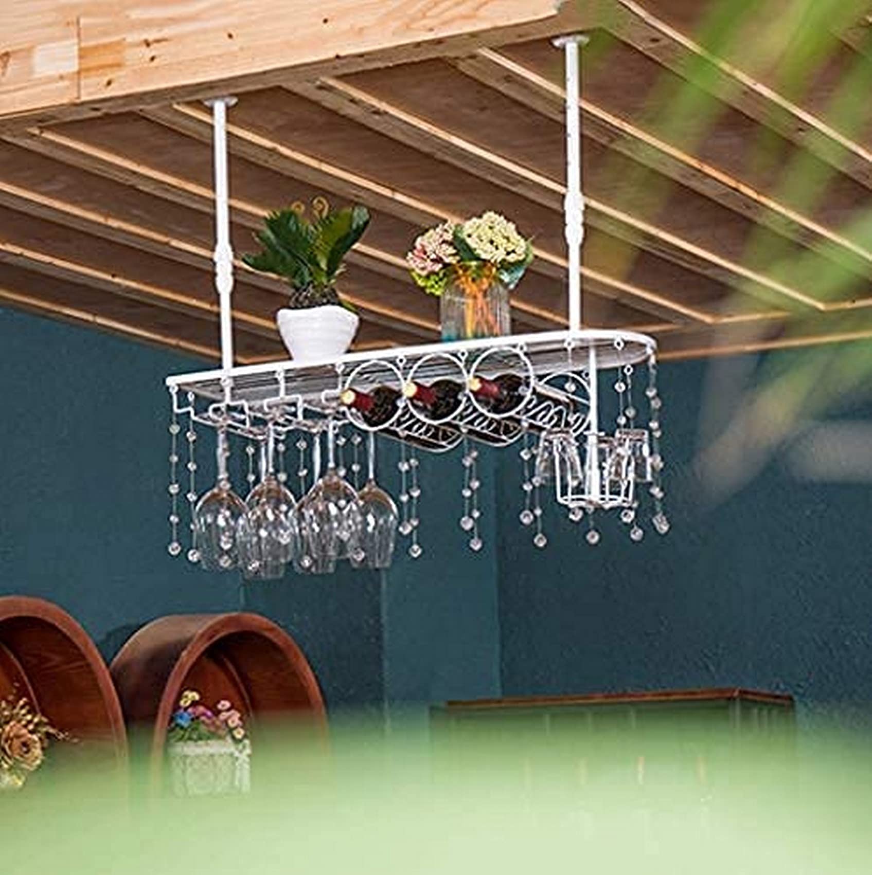 Porte-verres à vin suspendu robuste pour un rangement sécurisé