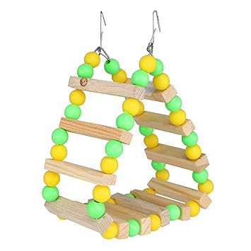 Emily Pets Bird Swing Toys, Chew Toys with Hanging Cage Toys for Small Parakeets, Cockatiels, Conures, Finches, Budgie, Macaws, Parrots, Love Birds (Multicolor, L 21 X W 10 x H 21 cm)