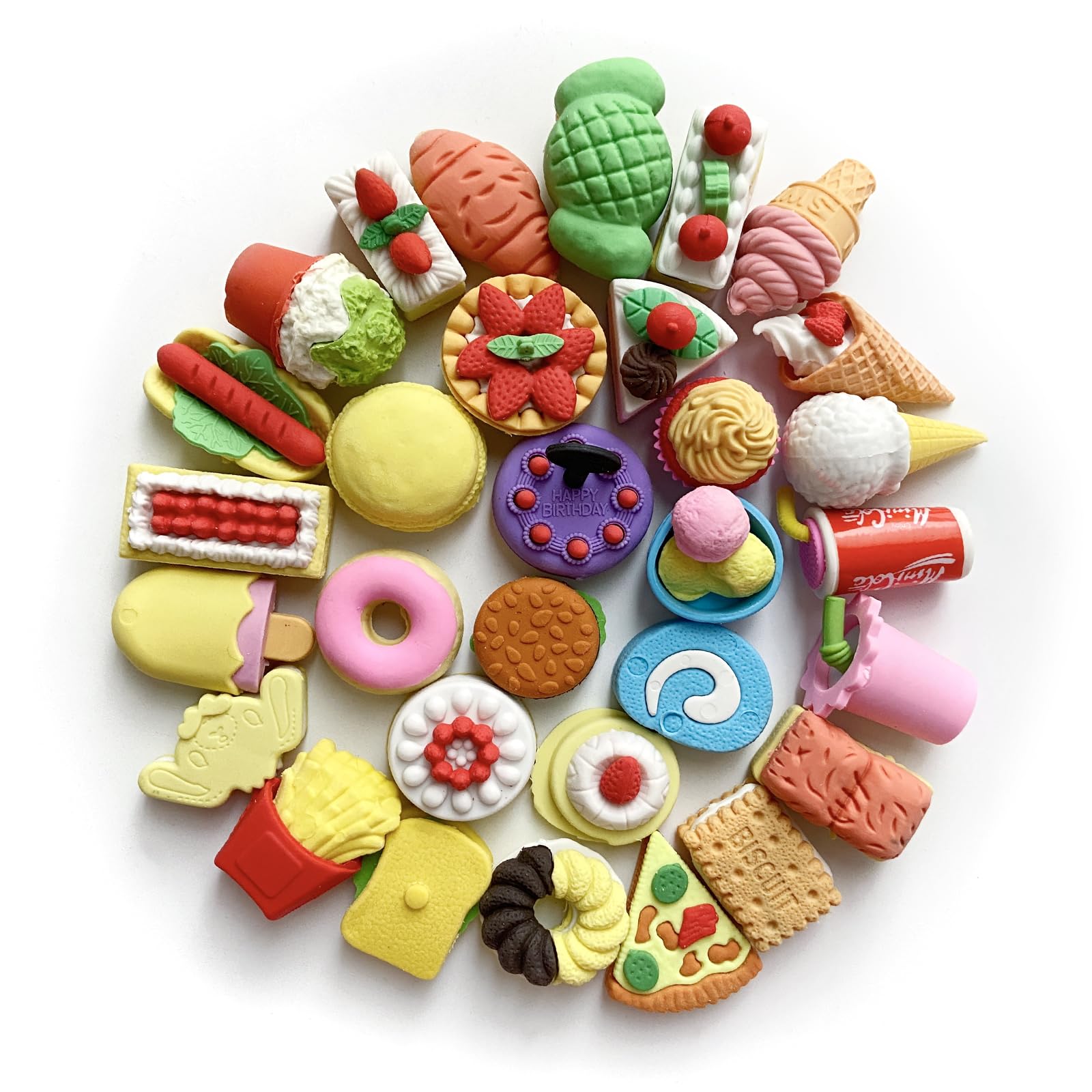 Amazon.com: Kaemi 32 Pcs Food Erasers Desk Pets for Kids Classroom
