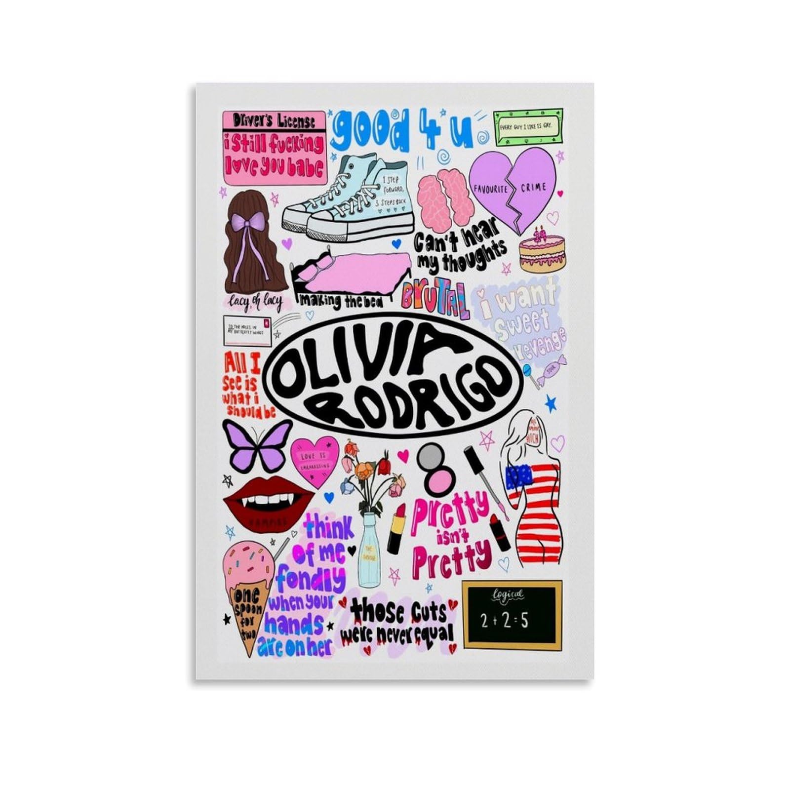 Poster Decorativo Olivia Rodrigo – Stampa Moderna Su Tela Impermeabile, 30x45 Cm, Senza Cornice, Facile Da Appendere, Per Cameretta O Ufficio