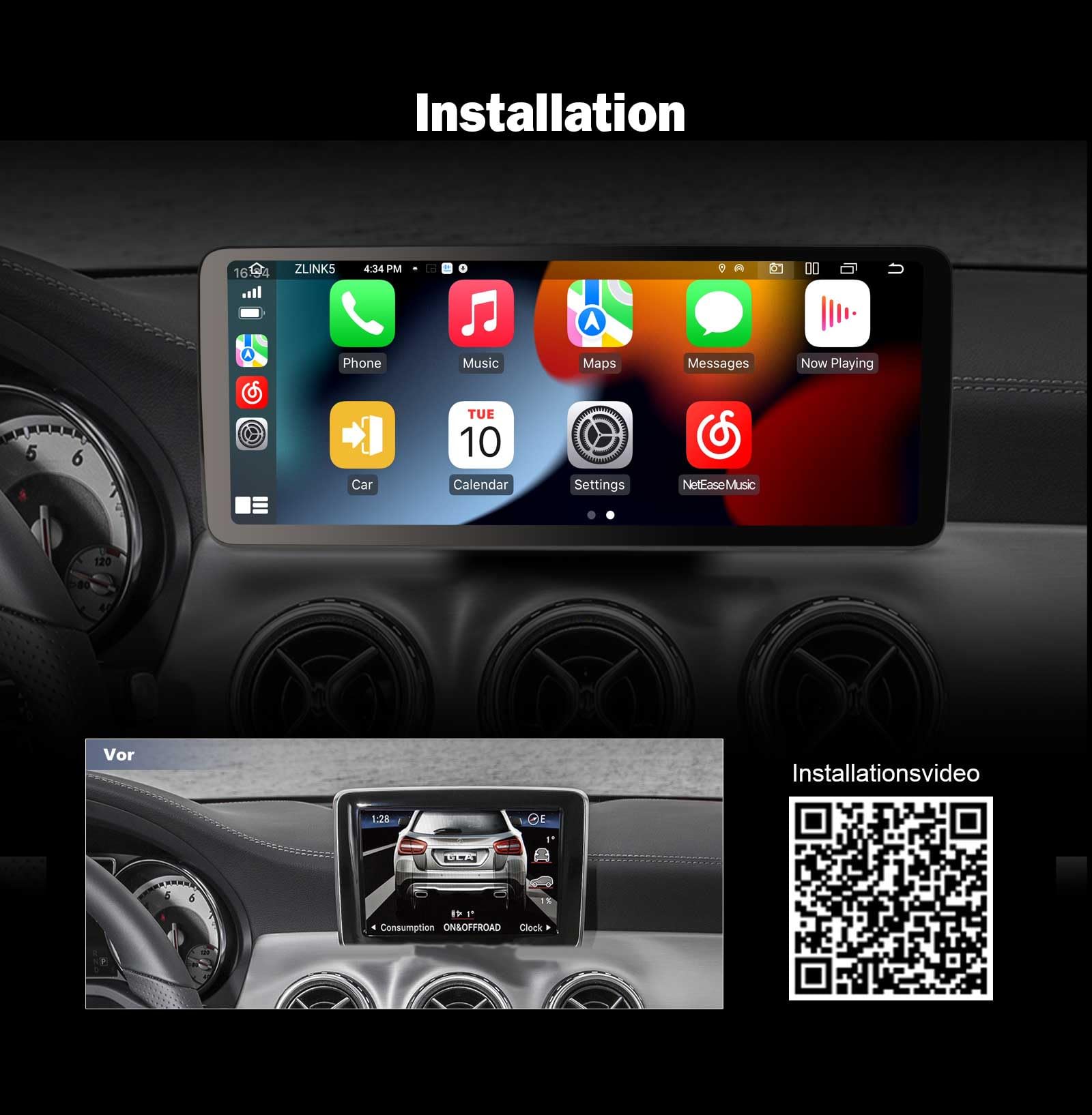 Erisin Qualcomm 8-Kern 8GB+128GB 12.3" Android 16 Autoradio Bluetooth GPS Navi für Mercedes Benz GLA/CLA/A-Klasse W176 X156 C117 NTG 5.0/5.1/5.2 CarPlay Android Auto WiFi 4G DAB+ DSP USB TPMS Canbus