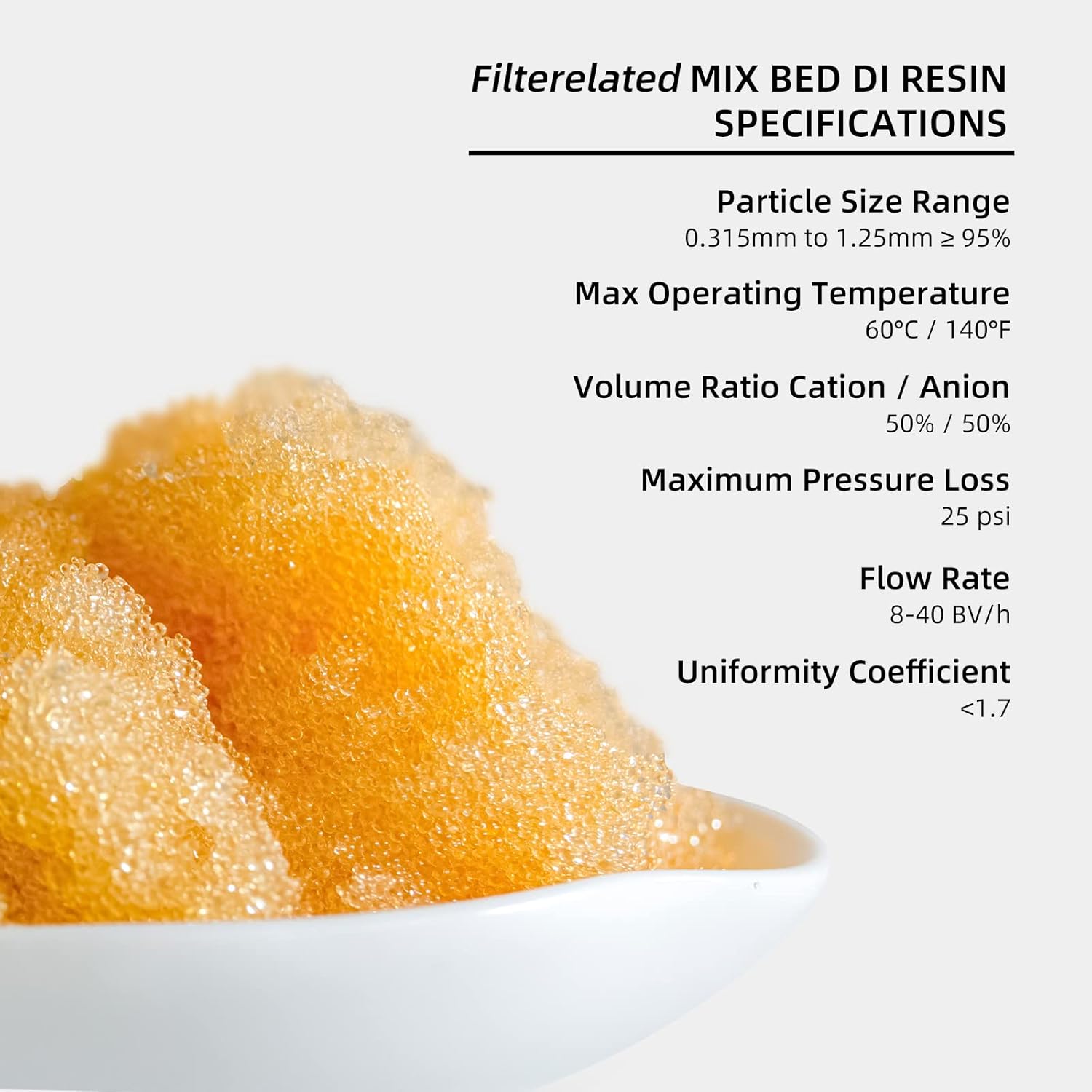 Filterelated Mixed Bed Deionized Di Resin Filter Fill, Suitable For Spotless Car Wash System Filter Change, Tds Filter, Aquarium Filter, Deionized Car Wash,5 Liters