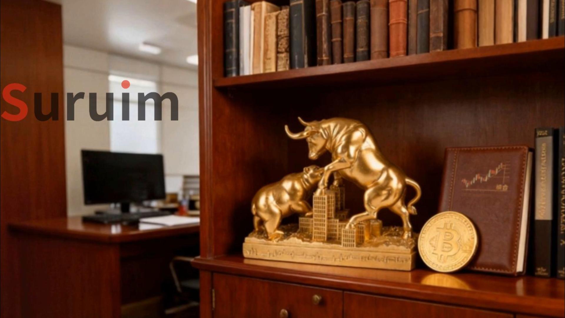 Estatua Toro y Oso Wall Street Decoración de Oficina miniatura 7