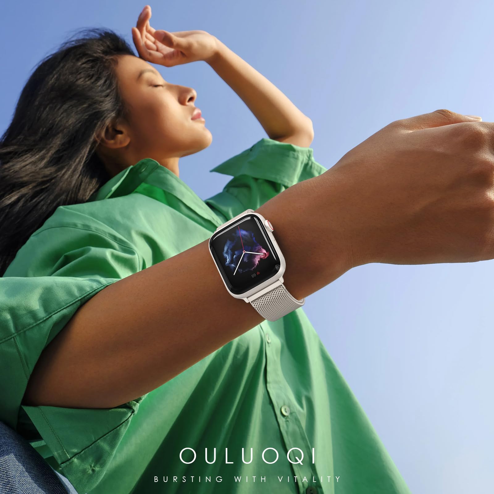 Original Milanese Loop Compatible with Apple Watch Straps 38mm 40mm 41mm 42mm 44mm 45mm 46mm 49mm Women & Men, Magnetic Clasp Adjustable Metal Bands for iWatch Series 11 10 9 8 7 6 5 4 2,Ultra 3,SE 3 — view 7