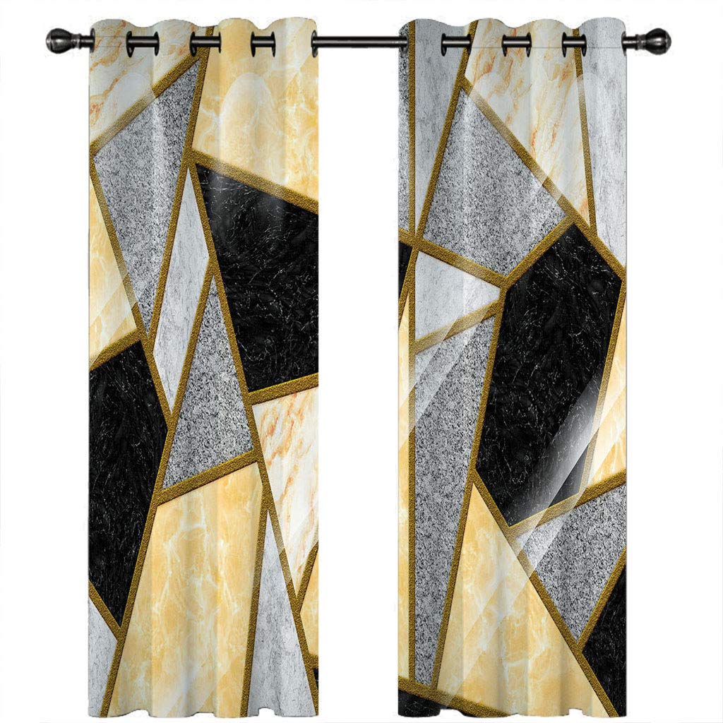 Rideaux à oeillets marbre doré pour sublimer votre chambre avec isolation thermique