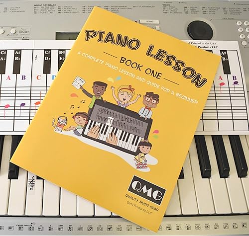 Miniatura 2 de QMG Cuadro de notas de piano y teclado y notas completas a color, lección de música de piano y libro guía para niños y principiantes