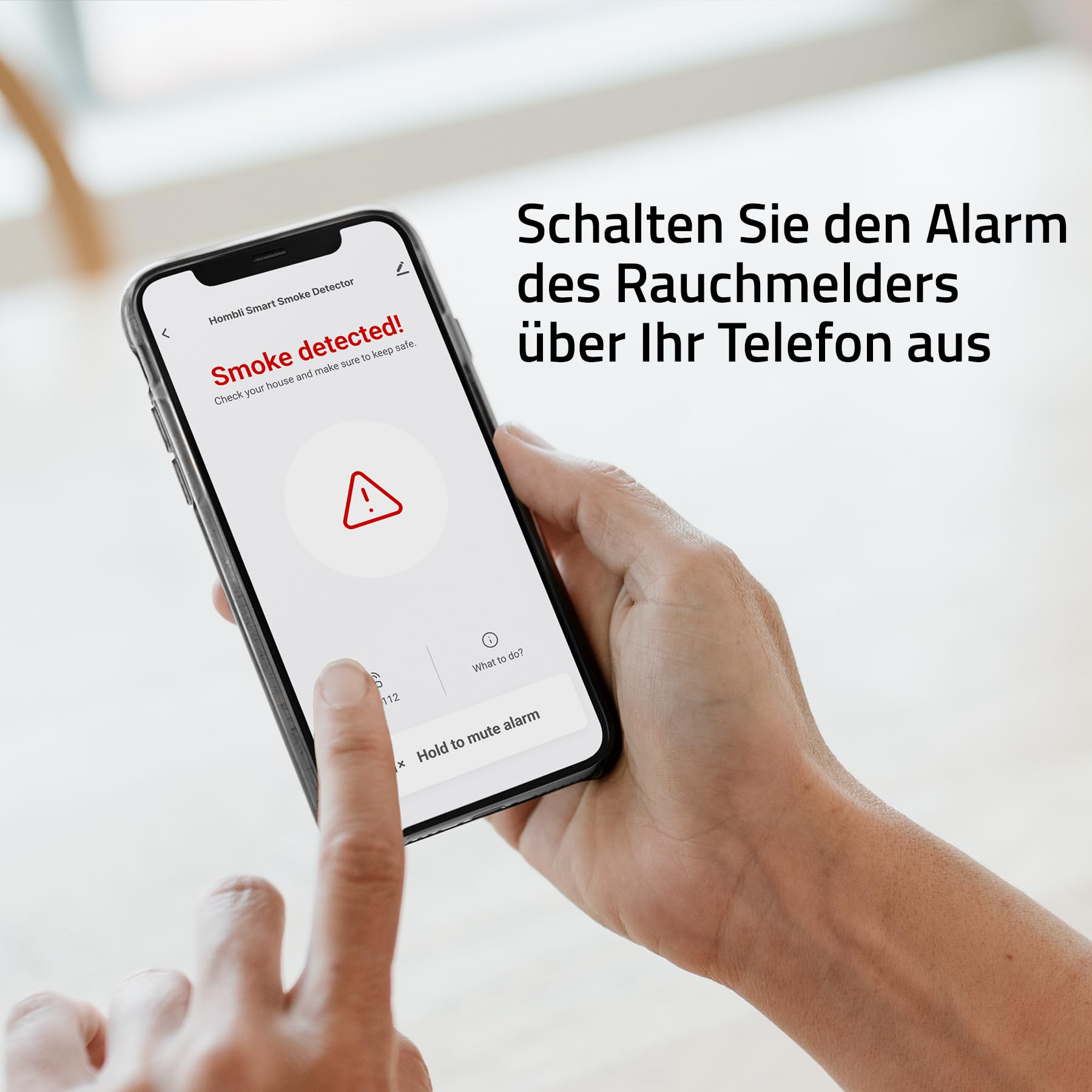 Hombli Rauchwarnmelder, 85 dB Alarm, 10 Jahren Batterielaufzeit, Weiß