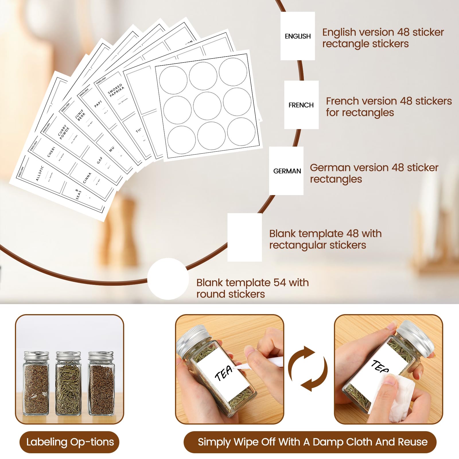 Set Barattoli Spezie Con Coperchio Acciaio - 24 Pezzi 120ml, Con Accessori - Foto 9