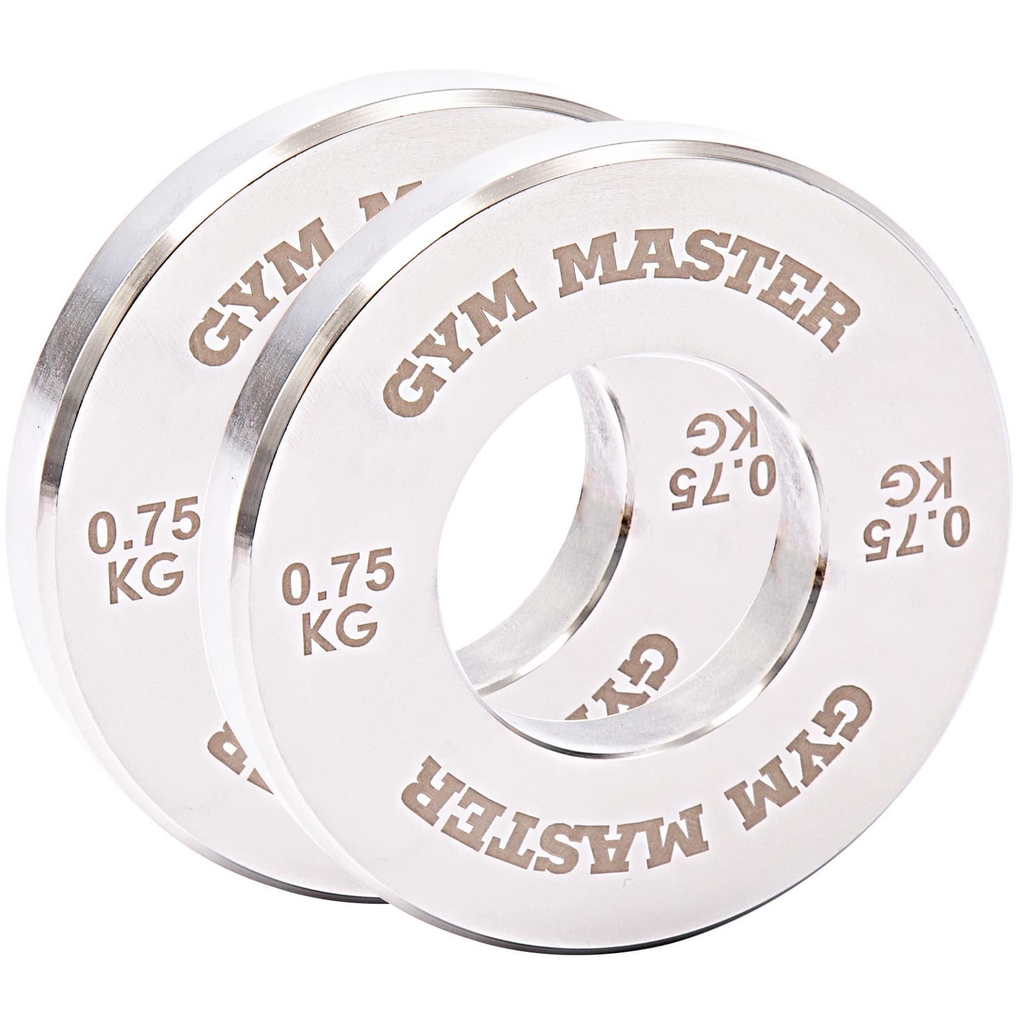 GYM MASTER Pair of Olympic 2" Fractional Change Weight Plates Precision Steel Discs - 2 x 0.75kg (1.5kg)