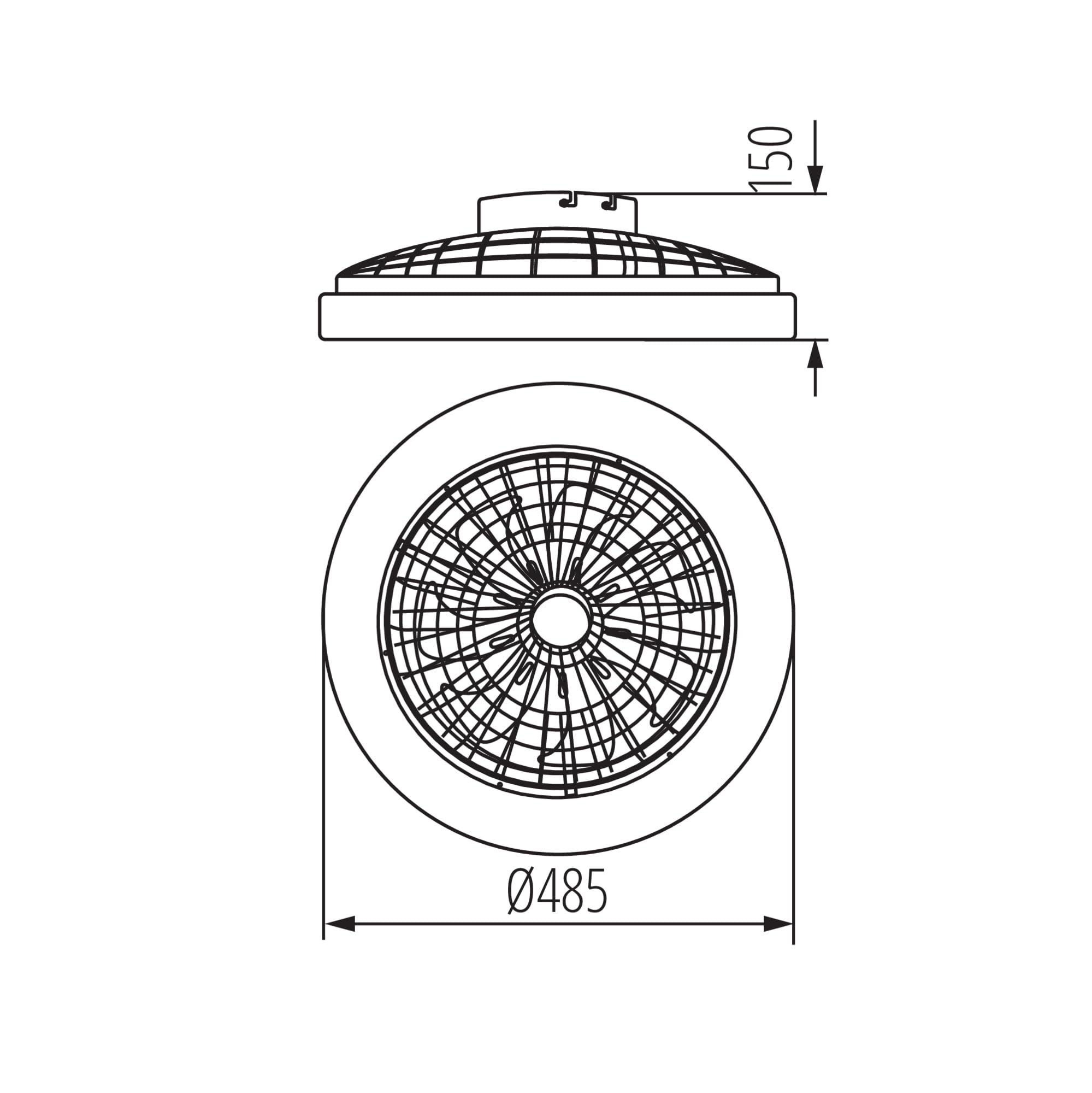 Led Lampe mit Ventilator Ø 48.5 cm, Deckenventilator RGB mit Fernbedienung, Nachtmodus & Timer – 48W, 3000–6500K, Schwarz/Weiß