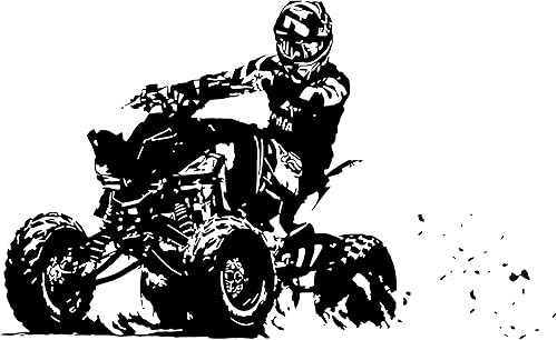 Miniatura 3 de Calcomanía de pared ATV Rider de 4 x 4 ruedas Off Road Wall Sticker Quad Wall Decal Decor 4 Wheeler Kids Bedroom Wall Decor Art ATV Room Mural y