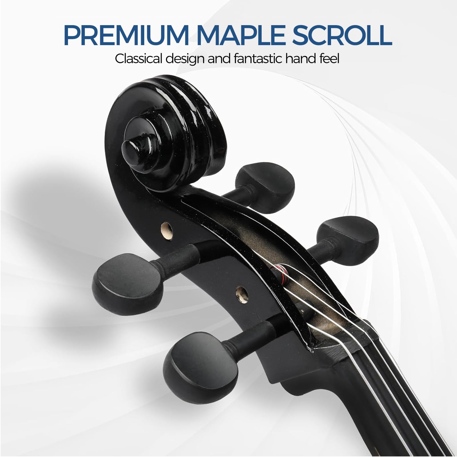 Verahaus Electric Cello 4/4 Full Size Ebony Fittings with Lightweight Cello Bag, Headphones, Bow, Bridge, Rosin, Cello for Beginners Adults(Metallic Black)