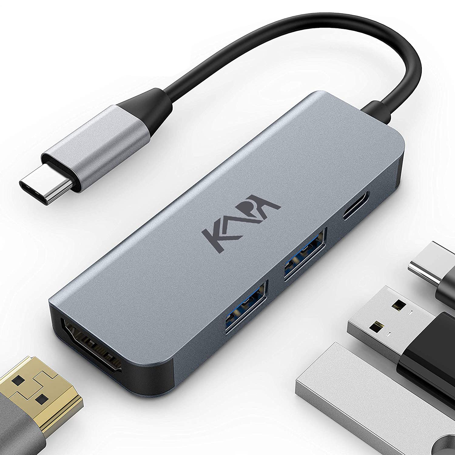 Kapa USB C Type HUB 4 in 1 Adapter, Aluminium Multi Port Dongle Type-C to USB A Ports, 4K HDMI Port, PD Charging Port for MacBook Pro/Air, Lenovo, Dell, Samsung Dex Other Type C Phones & Devices (B09J2WG6H7) Amazon Price History, Amazon Price Tracker