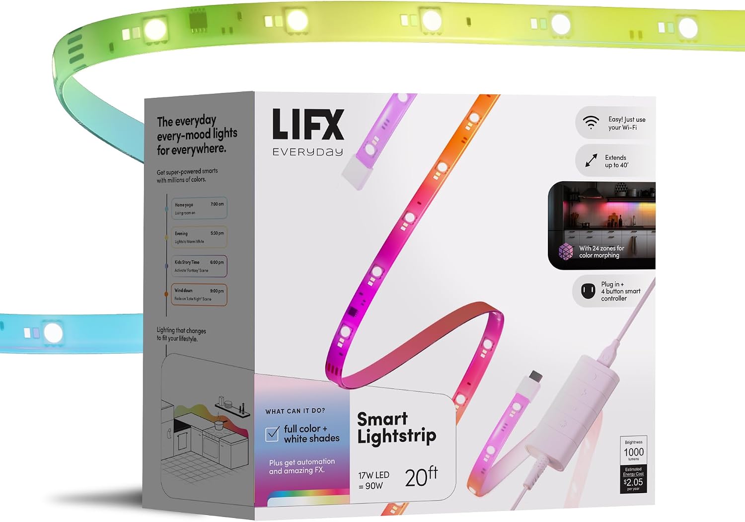 LIFX Smart LED Light Strip - RGB + Tunable White, Matter, Alexa - 20ft